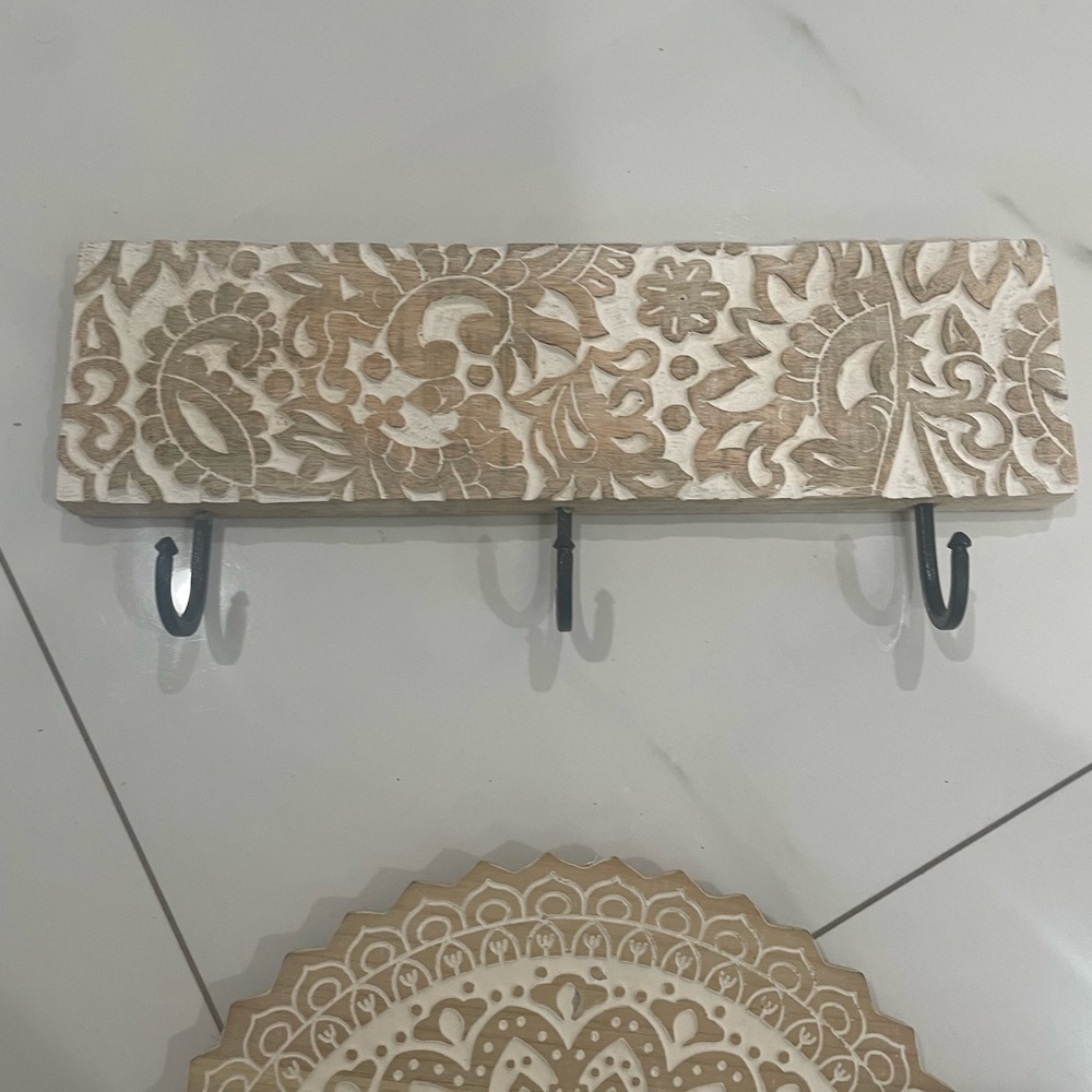 Boho Style Wall Home Decor Set - Cream and Brown - Picture 4 of 5